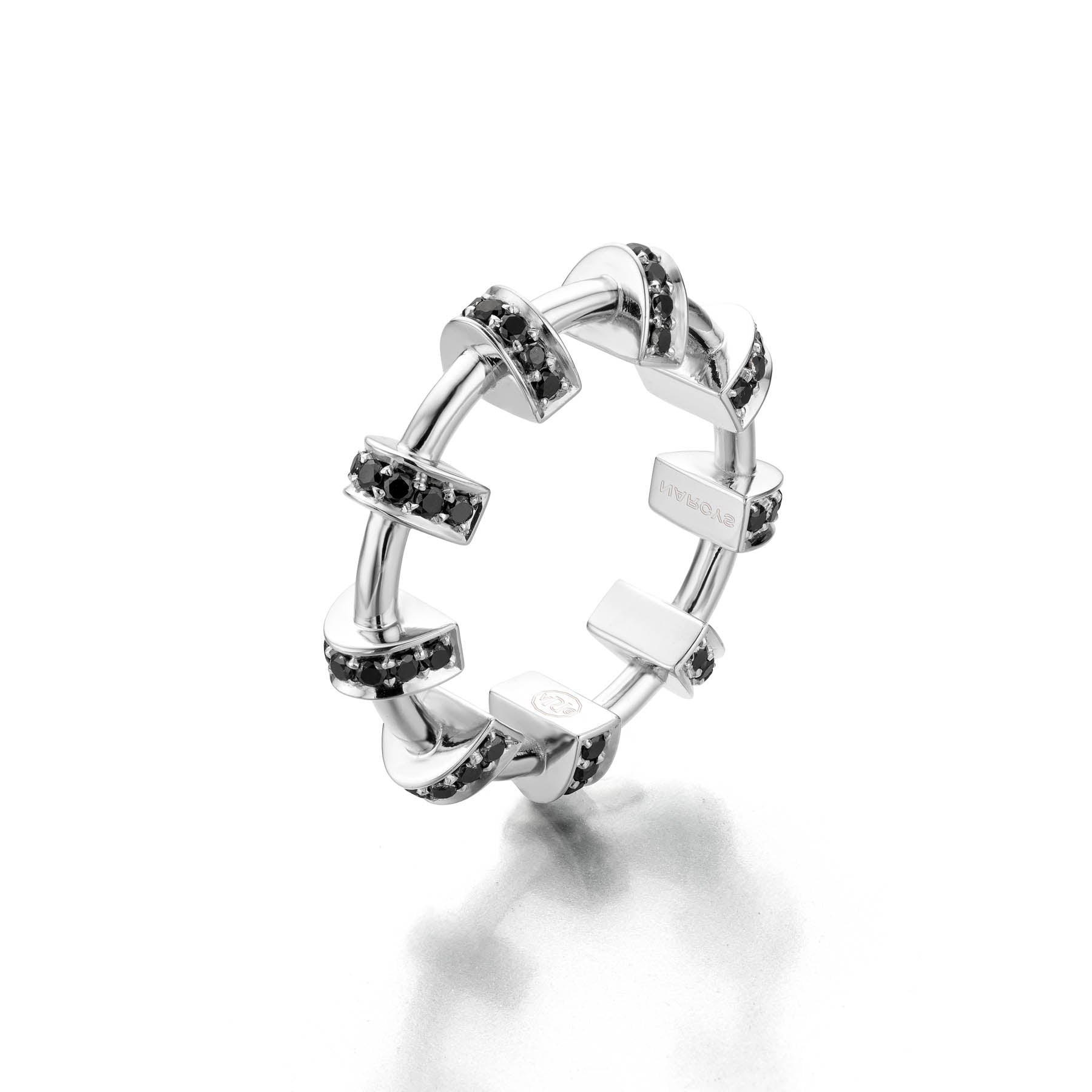MAVERICUS Ring, Large Model, Black Diamonds